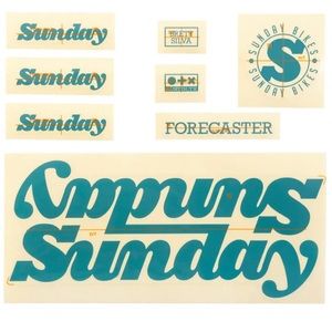 COPY - SUNDAY BMX CLASSY LOGO BICYCLE STICKERS BRETT SILVA FORECASTER BMX BIKE …